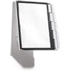 Durable 563122 Sherpa Wall 10, Leggio da Parete, 10 Pannelli, Formato A4, Cavalierini Rimovibili, Grigio/Nero