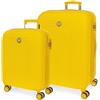 MOVOM Riga Set di valigie giallo 55/70 cm rigida ABS chiusura a combinazione laterale 91L 6,32 kg 4 ruote doppie, giallo, Taglia unica, Set di valigie