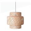 B·LED BARCELONA LED BarcelonaLED Lampada a Sospensione da Soffitto Vimini Naturale Paralume Rustico Nordico Ø40cm Rattan Legno di Bambù con Portalampada E27 Nero per Sala da Pranzo Soggiorno Camera da Letto