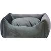 FASHION ANIMALS - Cuccia Cane Interno Interamente Sfoderabile e Lavabile, Cuscino Cane in Morbido Velluto, Divanetto per Cani e Gatti Taglia Piccola e Grande, Disponibili 2 Dimensioni (S, Grigio)
