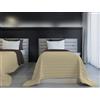 Italian Bed Linen PIUMINO ESTIVO IGNIFUGO BICOLORE SAIA, Marrone/Panna 170 x 270 cm