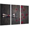 Cuadros Camara Quadro Su Legno, Immagine d'amore vintage, titolari, cuori rossi, 97 x 62cm, Stampa in qualita fotografica. Ref. 26488