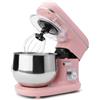 Clatronic - Rock'n'Retro - Impastatrice Rock 'n' Retro KM 3711 con coperchio paraspruzzi trasparente con apertura di ricarica e braccio girevole multifunzione, 1100 Watt, 5 litri rosa.