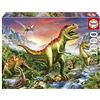Educa - Puzzle 1000 pezzi Foresta Jurassic | Puzzle dinosauri | Misura 68x48 cm | Include colla Fix | Per adulti 14+ (19560)