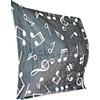 Plaid a Tema Musicale 155x124cm Verde Scuro con Note Bianche Soffice Coperta