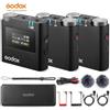 Godox Virso M2 Sistema Microfono Wireless Doppio con Case Ricarica