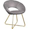 Gardenia Vellutino Poltrona Circolare London Grigio, 65 x 59 x 74 cm