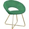 Gardenia Vellutino Poltrona Circolare London Sabbia, Verde, 65 x 59 x 74 cm