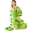 IKASA Dinosauro Giganti Peluche Giocattolo Morbido - Animali di Peluche Grandi Gigante Enormi Teneri Enorme Jumbo Morbidosi Bellissimi Animale Grasso - Regali per Bambini Ragazze (60cm, Verde)