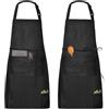 Viedouce 2 Pezzi Grembiule da Cucina Chef,Impermeabile Grembiule da Ristorante Chef Cucina,Regolabile Grembiuli con Tasche Chef di Cucina (Banda Nero)