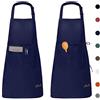 Viedouce 2 Pezzi Grembiule da Cucina Chef,Impermeabile Grembiule da Ristorante BBQ Bar Chef Cucina,Regolabile Grembiuli con Tasche Chef di Cucina (Marina-02)