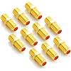 deleyCON 10 Pezzi Connettore Adattatore SAT Cavo Coassiale Estendere 2x F-Femmina Dado Largo Placcato Oro per i Sistemi BK Cavo Satellitare