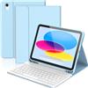 KBCASE Custodia Tastiera per iPad A16 11/10 Generazione,Cover iPad A16 11/10 Generazione con Bluetooth Tastiera (11/10.9 Pollici, 2025/2022), Italiano QWERTY,con Portapenna,Blu