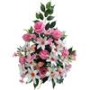 DRW Centro di Fiori Artificiali Cimitero, Santi, Anniversari Rose 50 cm Larghezza x 60 cm Altezza x 25 cm Profondità (Aprox)