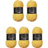 Wollbiene Softy, 5 gomitoli di lana di ciniglia da 100 grammi, per lavorare a maglia, lana per bambini, 500 g (giallo mais 28)