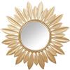 DRW Specchio da parete in metallo dorato 74x74x2cm