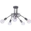 Light Home LH Light-Home Edison 5 Lampadario da Soffitto Industriale - Lampadari Moderni Per Soggiorno Camera da Letto e Cucina in Metallo - a 5 Luci - E27 - Grafite con Glitter