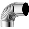 FUBESK Tubo a gomito a 90°, tubo flessibile per forno, camino in acciaio inox, 50 mm, 60 mm, 70 mm, 80 mm, 90 mm, 100 mm, resistente al calore (90 mm)