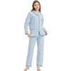 Kolipajam Pigiama in Flanella di Cotone per Donna, 100% Cotone, Set Pigiama in Flanella, Morbido, Comodo, Abbigliamento da Notte per Donna, Blu con motivo floreale, M