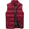 RQPYQF Giubbino Smanicato Uomo Invernale Gilet Imbottito Zip Giacca Senza Maniche Caldo Elegante Casual Primaverile Invernale (Rosso, L)