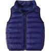 AIEOE Unisex Piumino Giubbotto con Tasche e Pulsante Smanicato Bambini Antivento Gilet Unisex Adatto da 5-6 Anni 130cm Blu Scuro