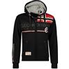 GEO NORWAY Geographical Norway Flipper Men - Felpa Cappuccio con Tasca A Canguro Uomo - Felpa Pullover Hoody Caldo A Maniche Lunghe - Abito Ideale Primavera Estate Autunno Inverno (Nero L)