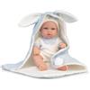 My Sweet Love - bambola da 33 cm con corpo rigido con coperta azzurra, vestiti lavorati a maglia e accessori prodotto in Spagna, per bambine/I da 2 anni, Famosa MYW05000