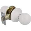 Amig - Set Manopole a Sfera in Ottone | Funzione Passante | Finitura Bianca Elegante | Adatto per Porte in Legno 35-45 mm, Multicolore, Standard, Plastica