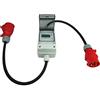 NWP Adattatore CEE 16 A 400 V - contatore elettrico digitale portatile - calibrato - (con reset) IP44 - 3 fasi