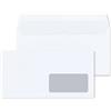 RAYLU PAPER - Confezione di buste bianche in carta con chiusura autoadesiva per l'invio di documenti e lettere, facile da sigillare, 90 g/m² di spessore (DL, 500 unità - Finestra Der)