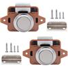 TTBDDM 2 Pezzi Serratura a Pulsante per Porta, Armadio, Cassetti, Camper, Yacht, Ante - Push Lock, Chiusura per Armadi (Marrone)