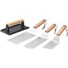 onlyfire Kit di Accessori per Barbecue - Spatola per Piastra in Acciaio Inox, Raschietto e pressa in ghisa per Piani Piatti, Piastre, Griglie, forni e stufe