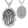EUDORA Harmony Ball Medaglia di San Cristoforo in Argento Sterling 925 Collana di San Cristoforo per Donna Uomo, Collane da Uomo di San Cristoforo Ciondolo Amuleto Gioielli Religiosi Regali, 22+2