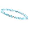 GD GOOD.designs Bracciale da donna in acquamarina con pietre naturali autentiche e perline in argento 925 I Bracciale in pietra naturale realizzato con perline sfaccettate da 4 mm - Incl. sacchetto regalo