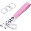 wisdompro Portachiavi Auto Pelle, Porta Chiavi con 1 Anello a D, 1 Cacciaviti, 3 Anelli, Portachiavi Uomo/Donna sono il Regalo di Compleanno/Vacanza Ideale per Familiari e Amici (Rosa)