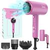 Amurhey Asciugacapelli agli ioni di litio 2200 W, Motore AC, Phon per Capelli Ioni da Viaggio, Manico Pieghevole, Asciugacapelli ad asciugatura rapida, con tasto caldo/freddo, 3 temperature/2 velocità