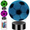 Gbivbe Regalo de Calcio per Bambini Maschio, Calcio Lampade 3D Illusione Ottica Luce con 16 Cambi di Colore Luce Notturna e Telecomando, Regali de Calcio Natale Compleanno per Ragazza, Ragazzo