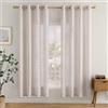 EMEMA Lino Tende con Occhielli 2P Avorio Tenda per Interni 175Ax140Lcm | Tende Lino Trasparente Tende Moderne a Vela per Porte Balcone Adatte per Soggiorno Camera da Letto