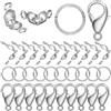 Tadipri 450 Pezzi Kit Fermagli per Gioielli, Chiusure per Braccialetti, Ganci per Collane e Bigiotteria Fai da Te - Moschettone con Anellini Aperti, Portachiavi Clip