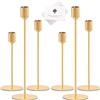 TAVADA Portacandele in Metallo Alto,6 Pezzi Oro Portacandele,Candeliere da Tavolo Ornamento Decorazioni,Decorativi per la Tavola per Natale Halloween Ringraziamento bar feste Soggiorno Decor