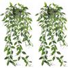 XongSyue Piante Finte da Interno in Vaso, 2PCS Pianta Finta Cadente con Vaso, Eerda Finta con Vasi, Piante Pendenti Artificiali, Plastica Pianta Artificiale, Finte Pianta da Appendere per Interni Esterni Casa
