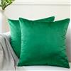 Encasa XO Encasa Homes Set 2 pezzi di coperture ammortizzanti in VELLUTO (40x40 cm), Verde- semplici, resistenti, morbide e liscie, lavabili, a grandi quadrati decorativi, cuscino federa per divano, sofa