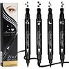 Riceel Timbri Eyeliner, 4 pezzi 2 in 1 Impermeabile Eyeliner Liquido e Penna Timbri Lunga durata Eye-liner A Forma d'Aile Timbro con doppia testa a stella Luna Fiore Cuore per decorazione occhi