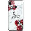 Yoedge Xiaomi Redmi Note 7 Case, Ultra Slim [Anti-Scratch] Tempered Glass Back Cover Shockproof Silicone with Pretty Pattern Design Protective Skin Phone Cases for Xiaomi Redmi Note 7, Marble Flowers