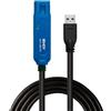 Lindy - Cavo Prolunga USB 3.0 Active Extension Pro 10 Metri, Connettore USB Tipo A Maschio a Femmina, Velocità di Trasferimento Dati Super Speed fino a 5 Gbps per Webcam, Lettori di Schede, nero