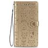 Fertuo Cover Xiaomi Mi Note 10 Lite, Custodia Portafoglio a Libro in Pelle Flip Cover con Porta Carte, Chiusura Magnetica [Disegni di Gatto Cane] Case Antiurto per Xiaomi Mi Note 10 Lite, Oro