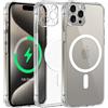 Qasyfanc Hybrid Cover Magnetica per iPhone 15 PRO e Protezione Fotocamera, Cover iPhone 15 PRO Compatible con MagSafe Custodia Antiurto Sottile, Trasparente