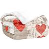 Home Tresor Plaid Pile, Coperta Copridivano, Pellicciotto Caldo e Morbido in Pile di Flanella e Sherpa Invernale, Plaid Divano Coperta Pelliccia Pelosa Fantasia Love cm. 127x152