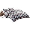 INTRECCI Set di Elegante Copripiumino in Cotone Sacco + Federa/Federe, Parure Sacco Piumone Biancheria Letto più Misure (Set Singolo Sacco + 1 Federa, Casette)