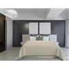Italian Bed Linen PIUMINO ESTIVO IGNIFUGO BICOLORE SAIA, Tortora/Panna 260 x 270 cm